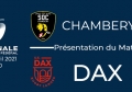 NATIONAL - 2020/2021 J6 Report : Chambéry - Dax : Présentation du match