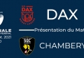 J1 : Dax - Chambéry : Présentation du match
