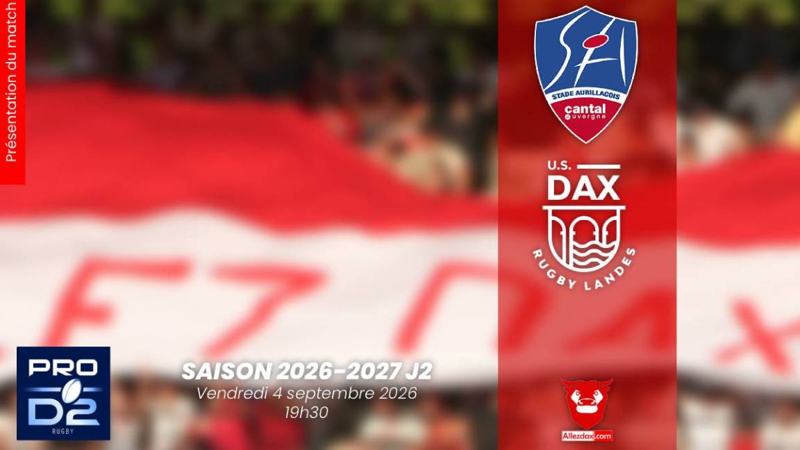 PROD2 2026-2027 J2 : AURILLAC - DAX