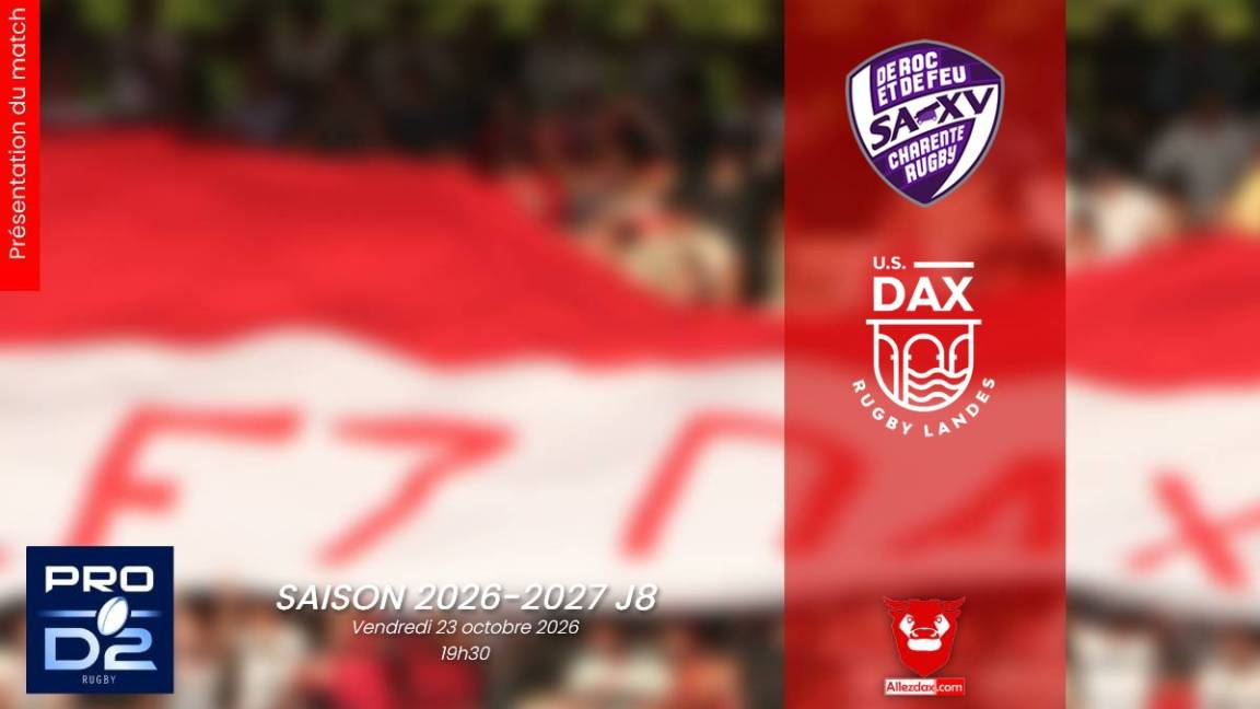 PROD2 2026-2027 J8 : ANGOULEME - DAX